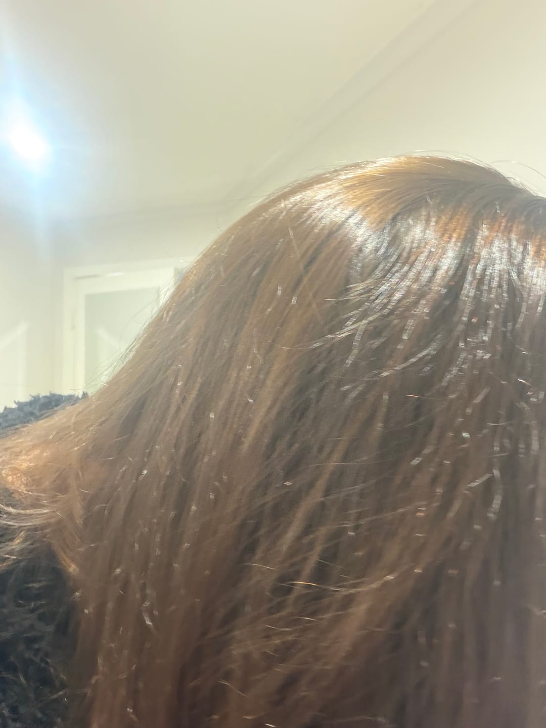 Customer photo review of Gloss Hair Growth Shampoo with GHK-Cu Copper Peptides