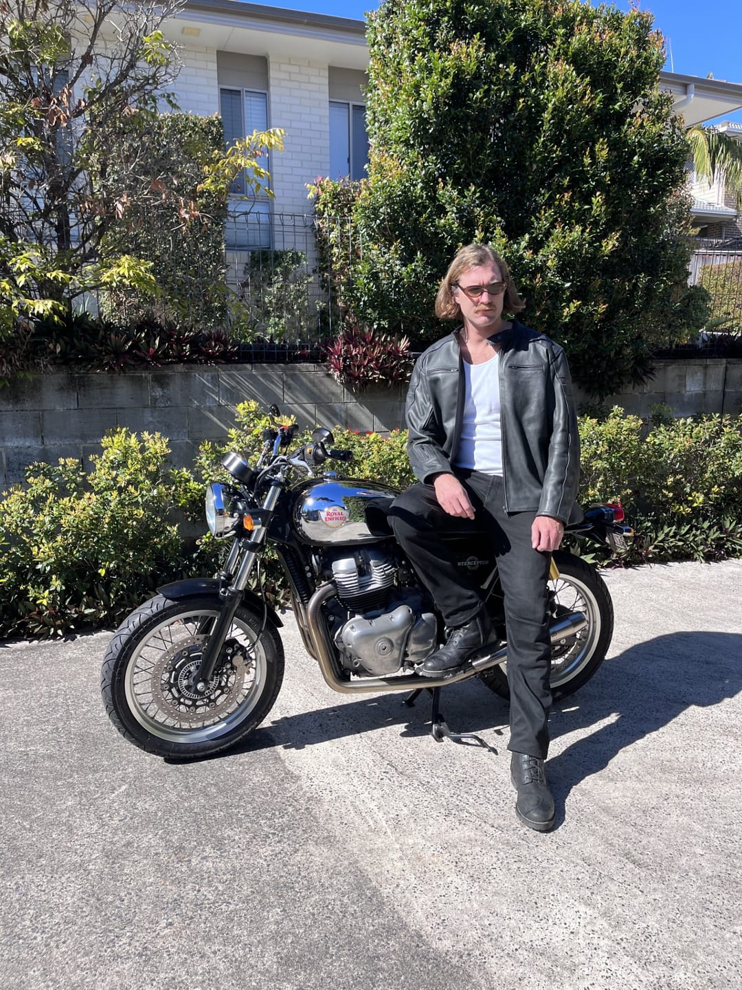 Customer photo review of 'ol Bobber' | Classic Leather Motorbike Jacket | Matt Black Leather