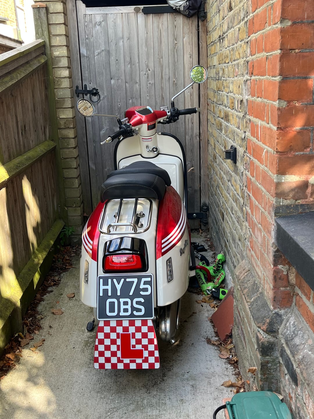 Customer photo review of Classic Metal Pressed Motorcycle Number Plate - 9 x 7 Inches