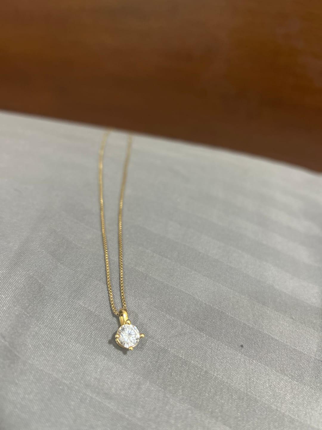 Customer photo review of Dazzling Solitaire Pendant by Arushaa