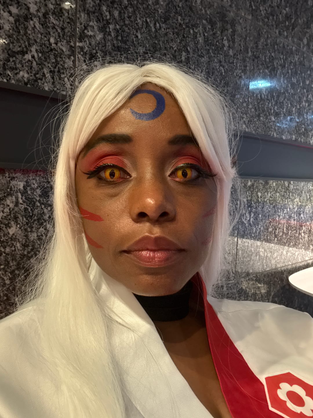Customer photo review of Halloween DragonMaid Yellow Colored Contact Lenses