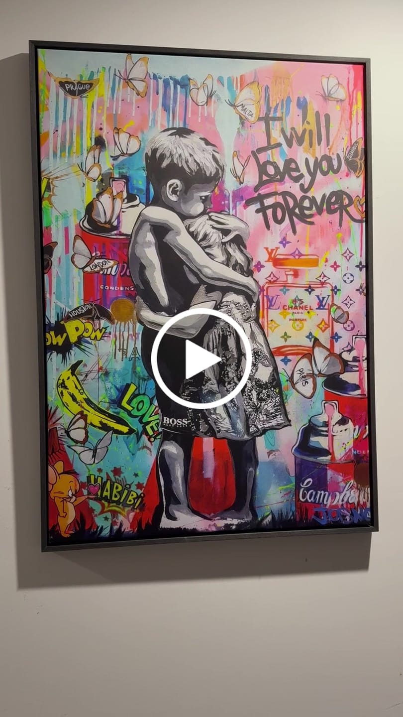Customer video review of BANKSY I WILL LOVE YOU FOREVER CANVAS