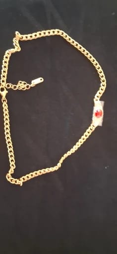 Customer photo review of Lora Vintage Gold Necklace