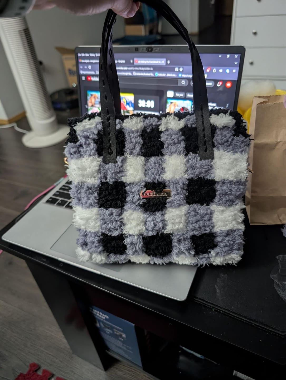 Customer photo review of Black Gingham - Woven Tote Bag Kit