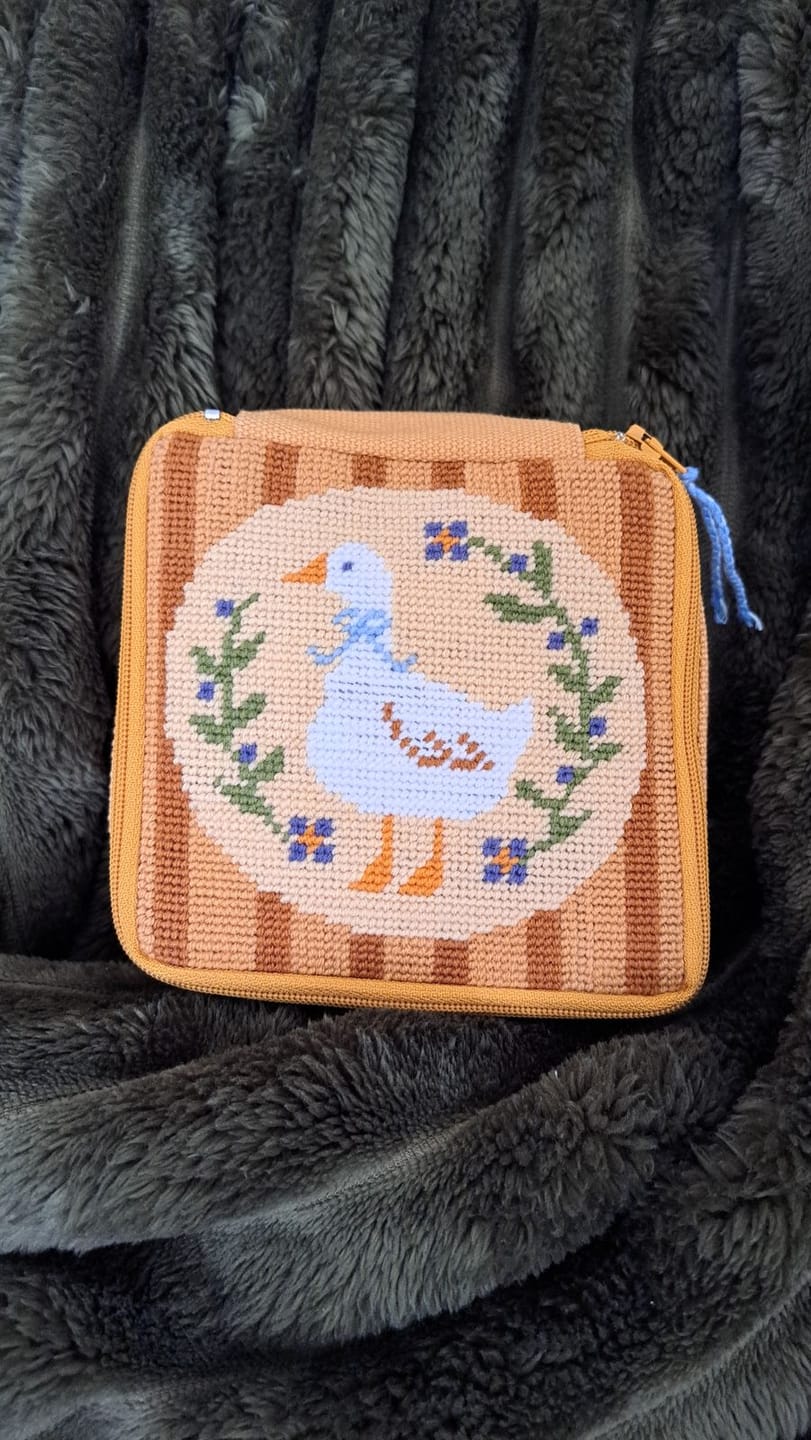 Customer photo review of Duck, Duck, Goose - Needlepoint Pouch Kit