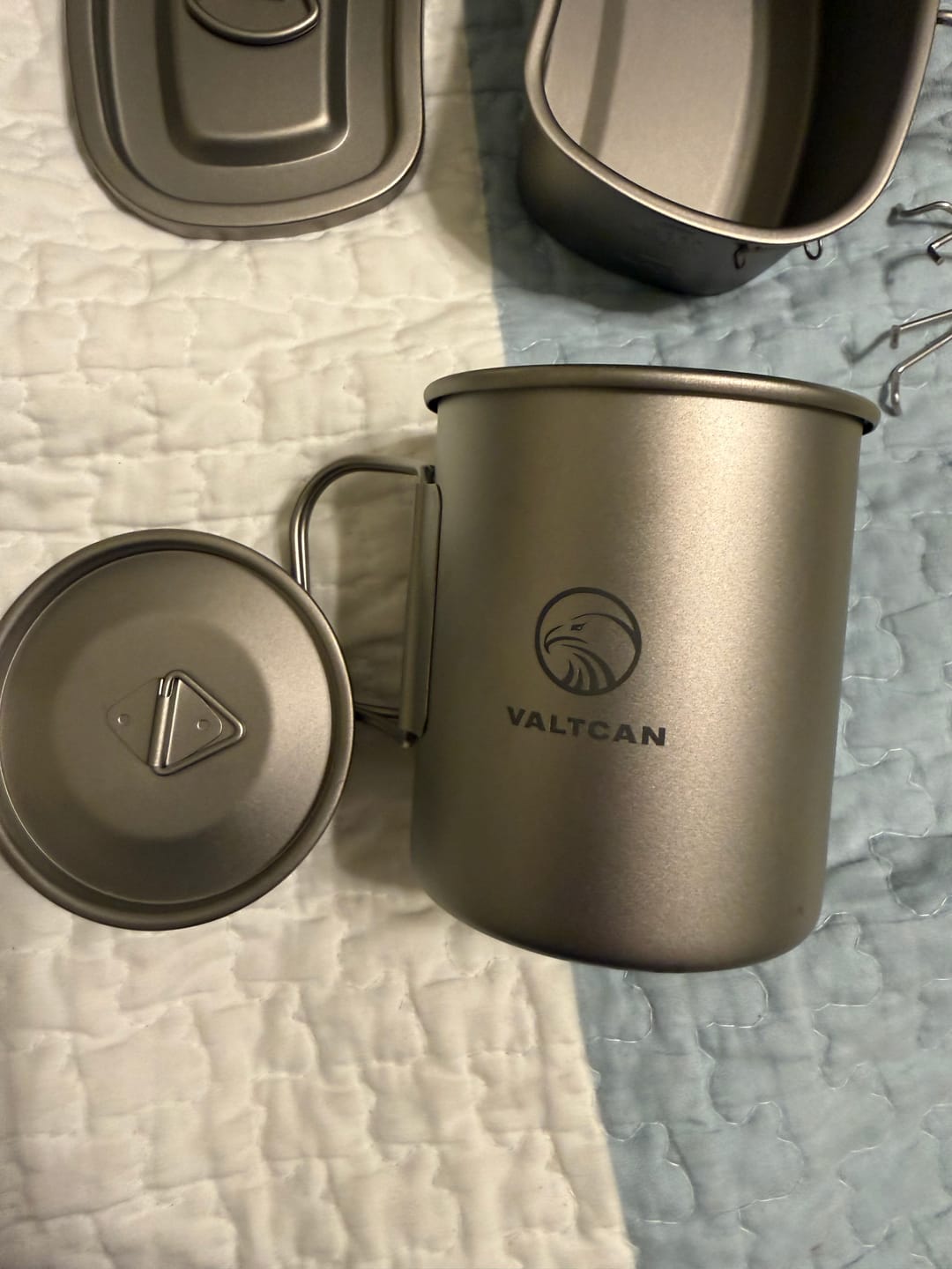 Customer photo review of Valtcan Titanium Camping Cup with Lid 450ml 15.2oz 81g