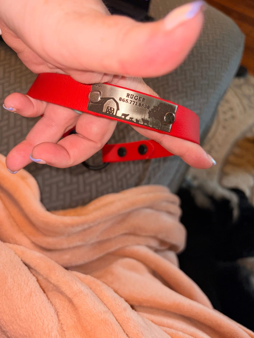 Customer photo review of Designer Rivet-On Tags