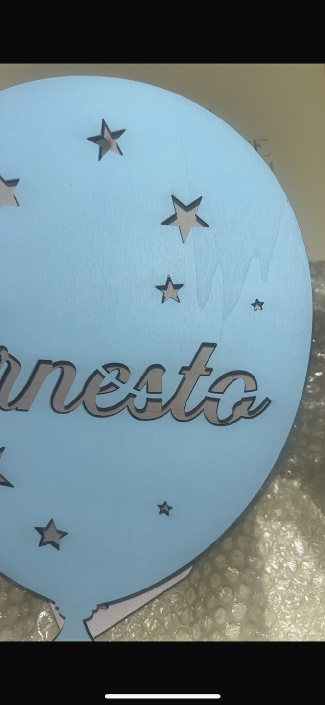 Customer photo review of Lampada Palloncino a Parete con Nome Personalizzato