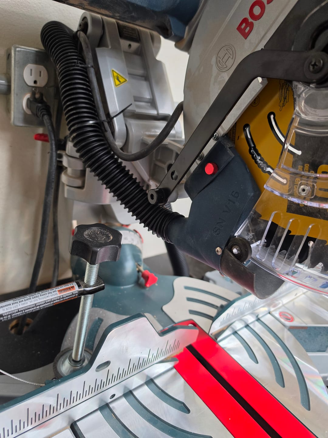 Customer photo review of Dust Collection Chute for Bosch Axial Glide Miter Saw