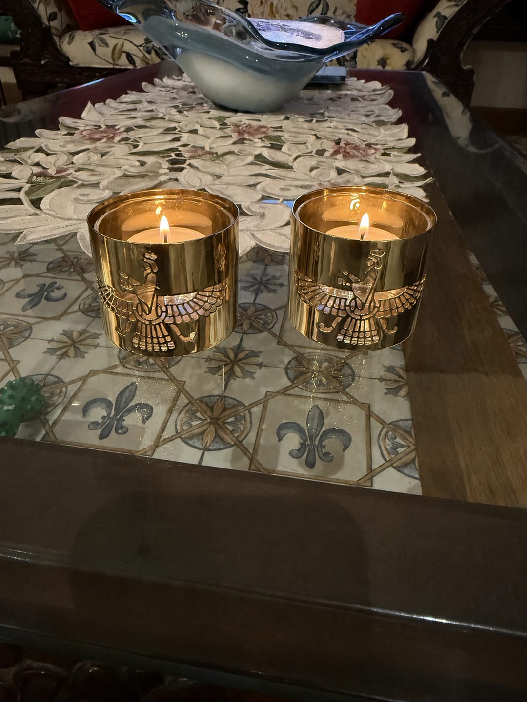 Customer photo review of Faravahar Flame Tea Light - Set of Two