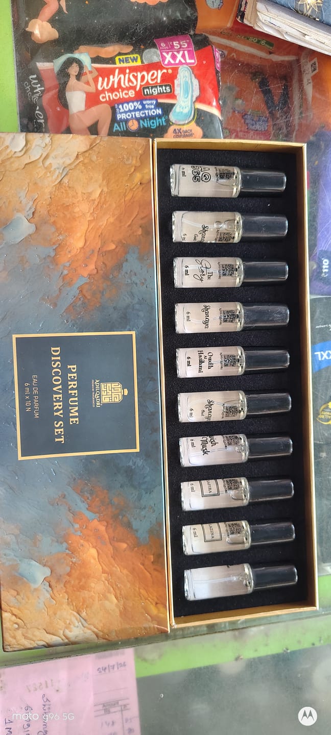 Customer photo review of Perfume Sample Discovery Set – 10 Mini Perfume Sprays (6ml Each)