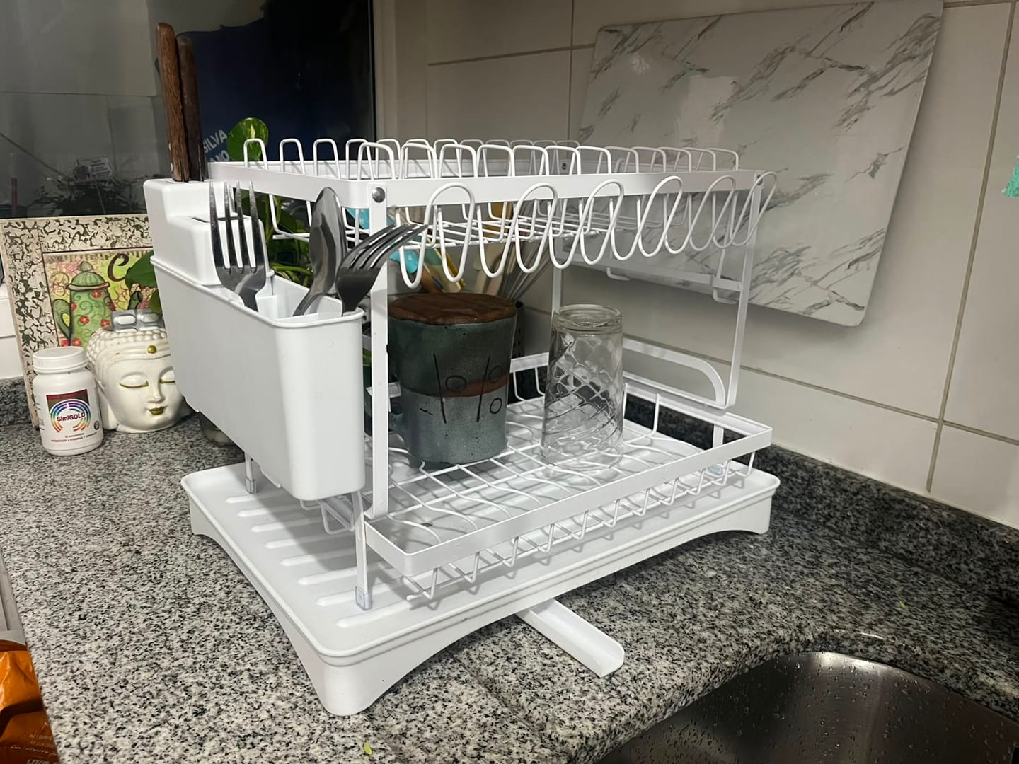 Customer photo review of Escurridor De Platos 2 Niveles Secaplatos Multifuncional