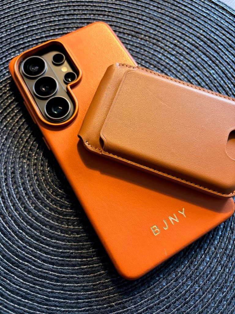 Customer photo review of MagSafe Compatible Kickstand Leather Wallet - Cognac Brown