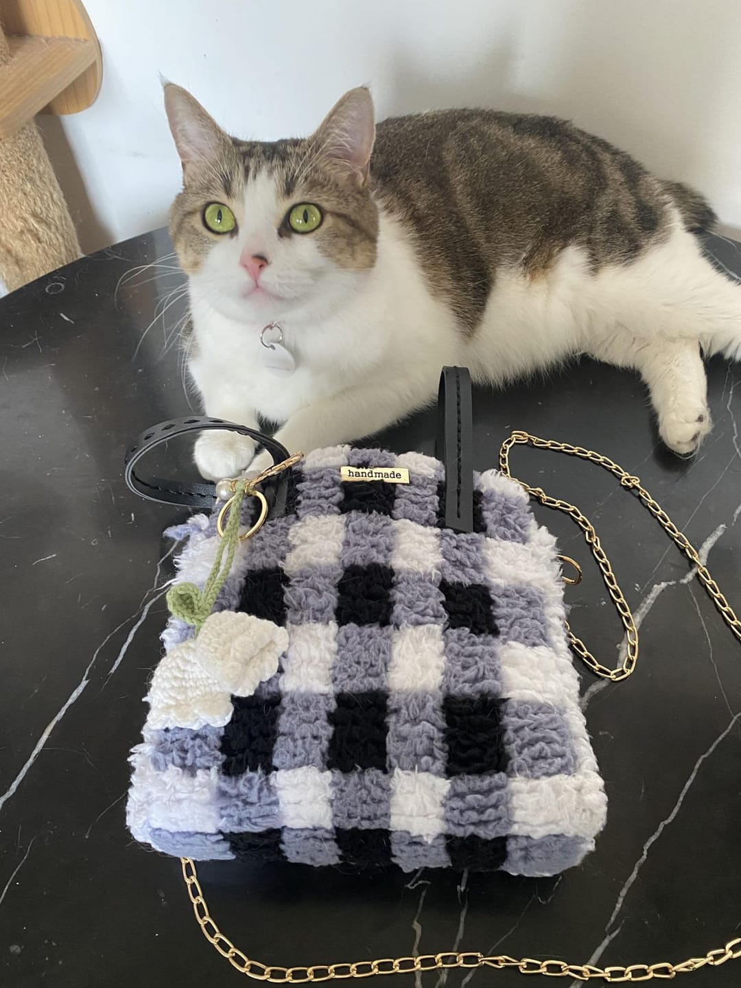 Customer photo review of Black Gingham - Woven Tote Bag Kit