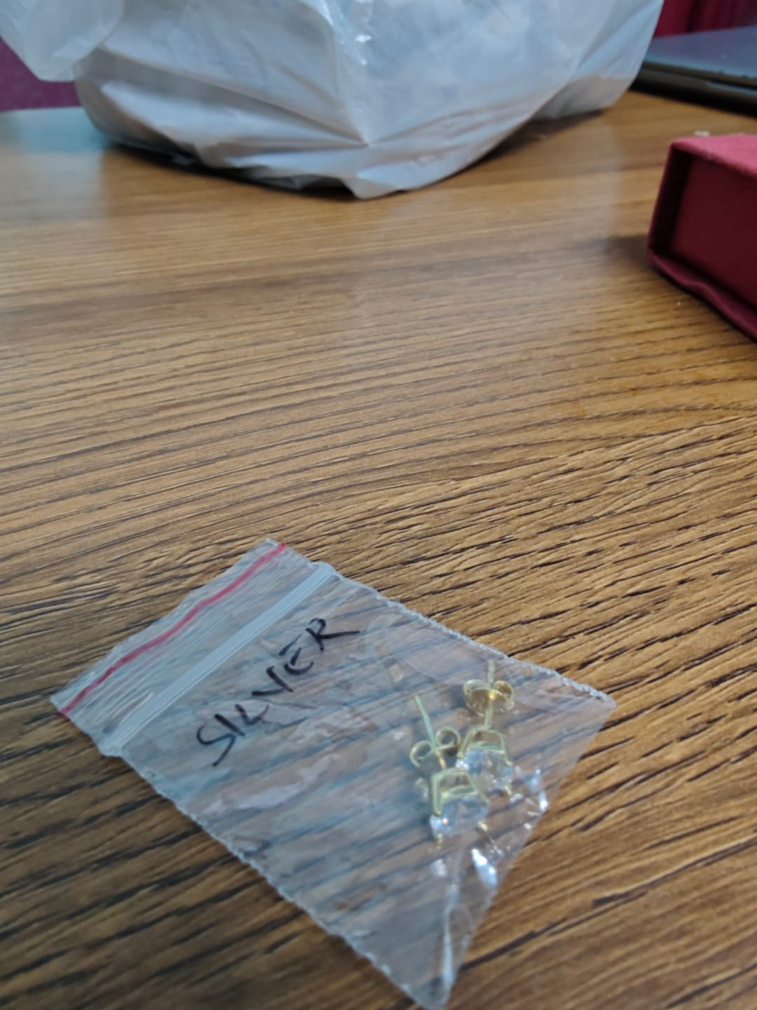 Customer photo review of Gold Solitaire Diamond Zirconia Studs