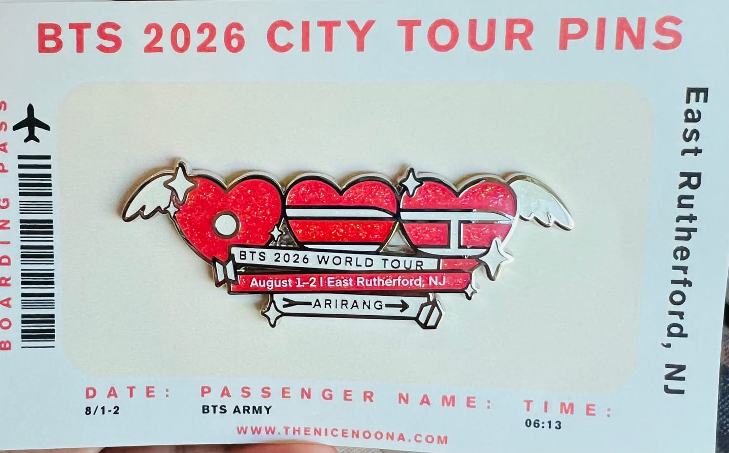 Customer photo review of BTS 2026 City Tour Pin