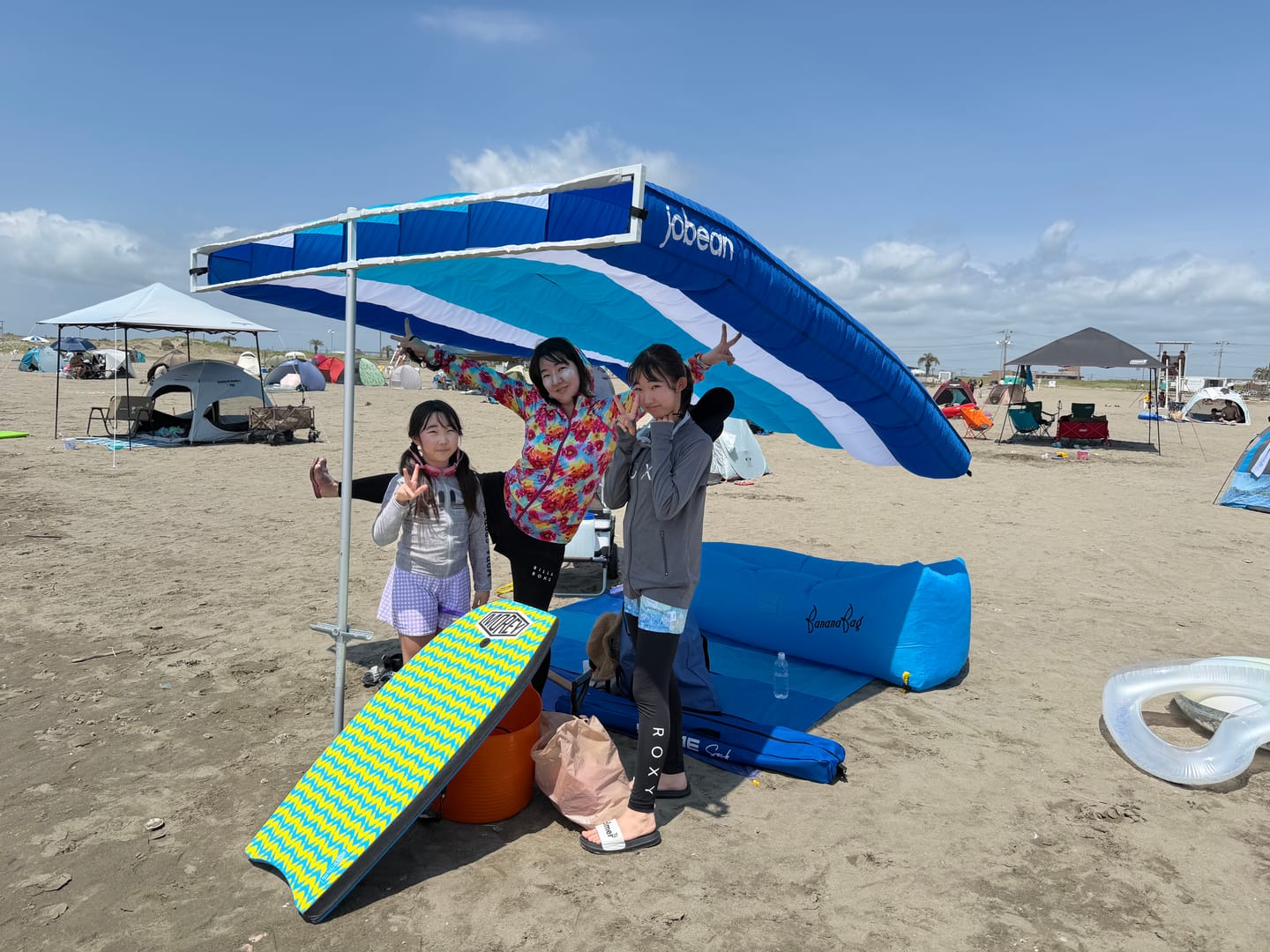 Customer photo review of ShadeSock - Wind-Inflating, Silent Beach Shade