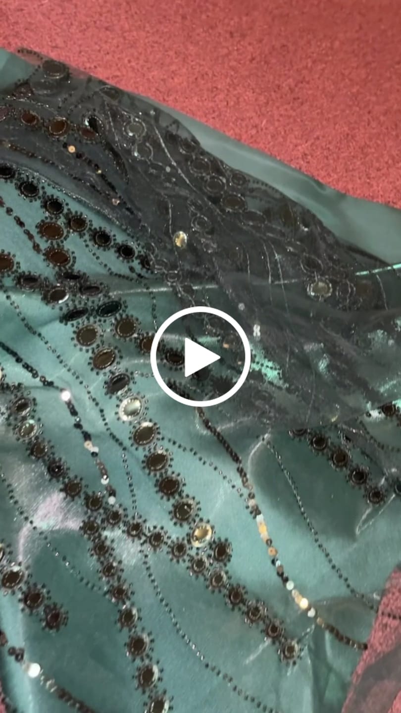 Customer video review of Emerald Green Mirror Sequin Wave Lace