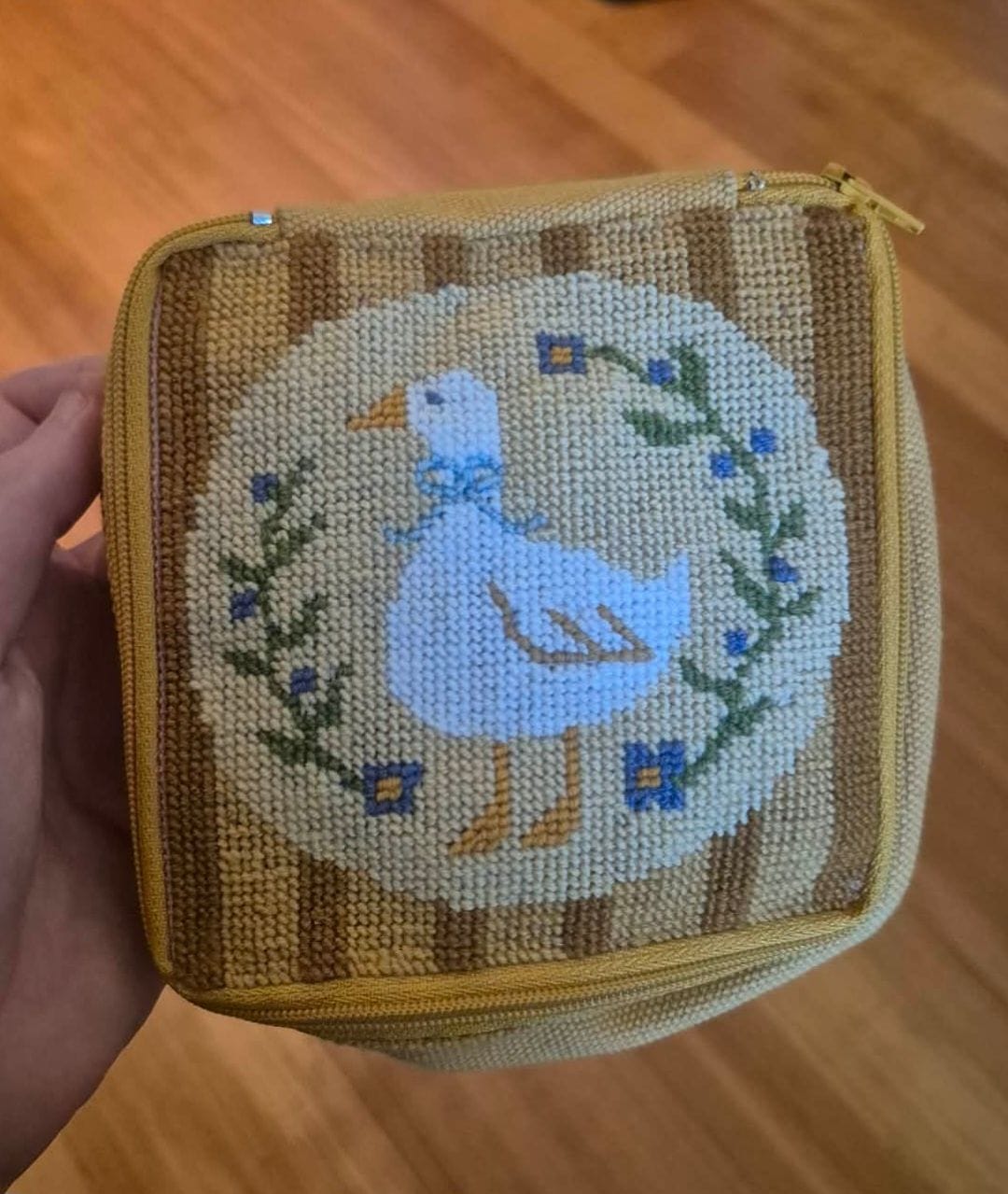Customer photo review of Duck, Duck, Goose - Needlepoint Pouch Kit