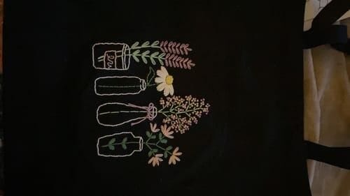 Customer photo review of GARDEN JARS - Embroidered Tote Bag Kit