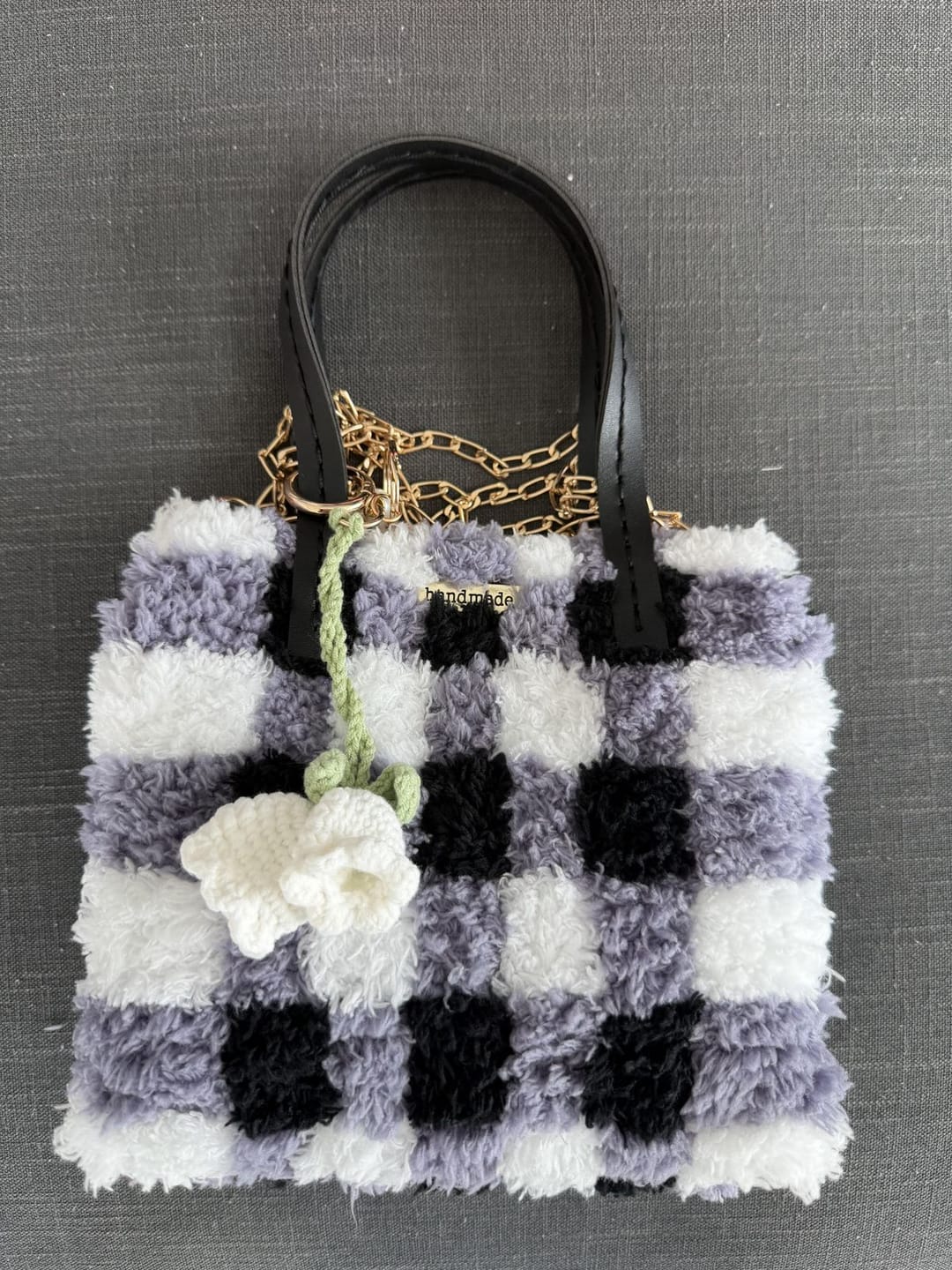 Customer photo review of Black Gingham - Woven Tote Bag Kit