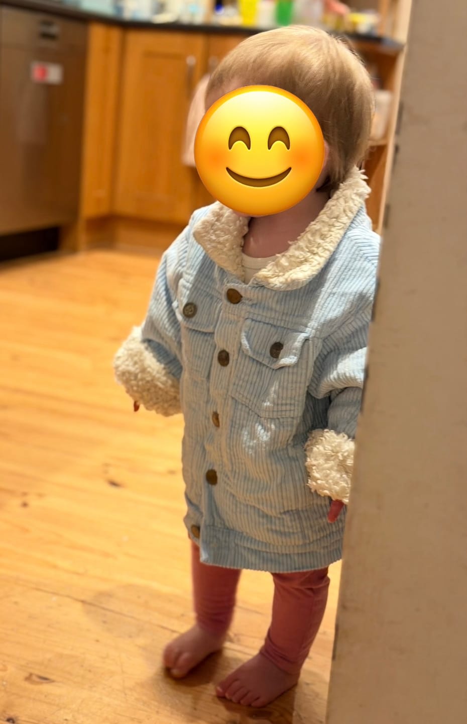 Customer photo review of Kids Jacket Organic Cotton Corduroy & Sherpa