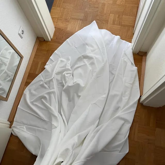 Customer photo review of Detachable Crepe Wedding Overskirt