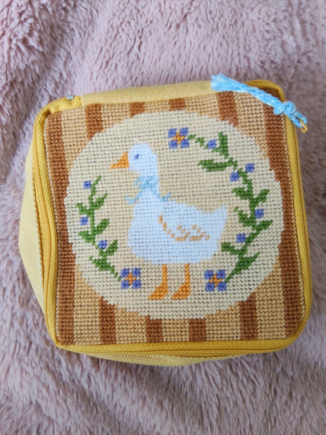 Customer photo review of Duck, Duck, Goose - Needlepoint Pouch Kit