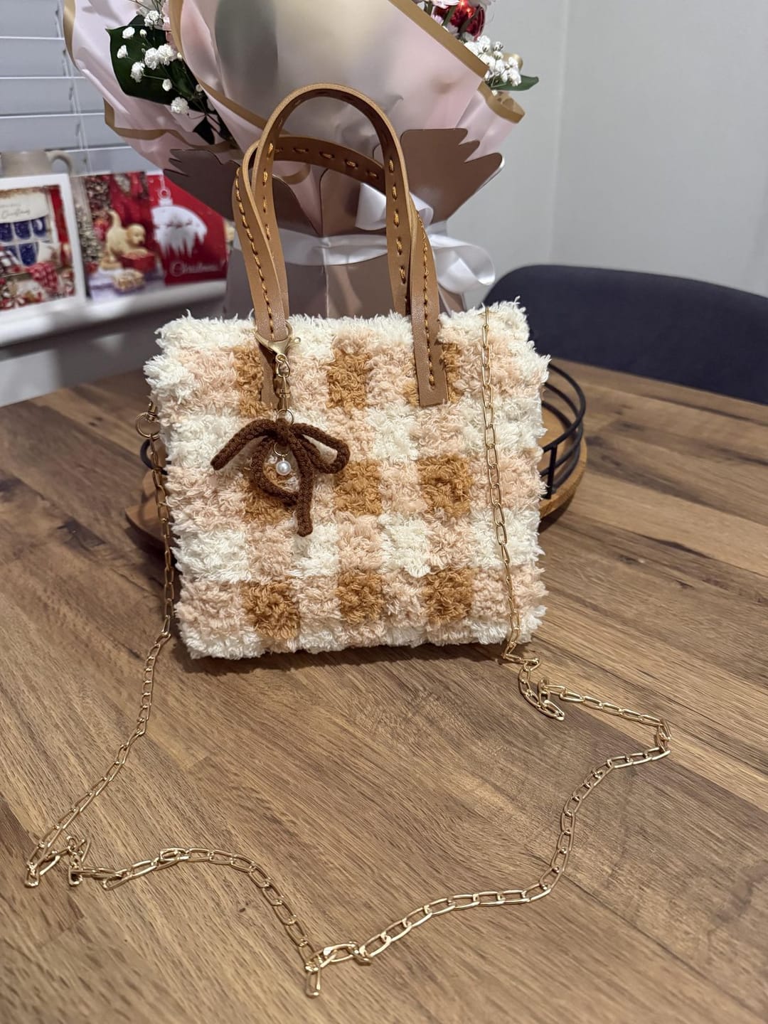 Customer photo review of CHOCOLATE GINGHAM - Woven Tote Bag Kit