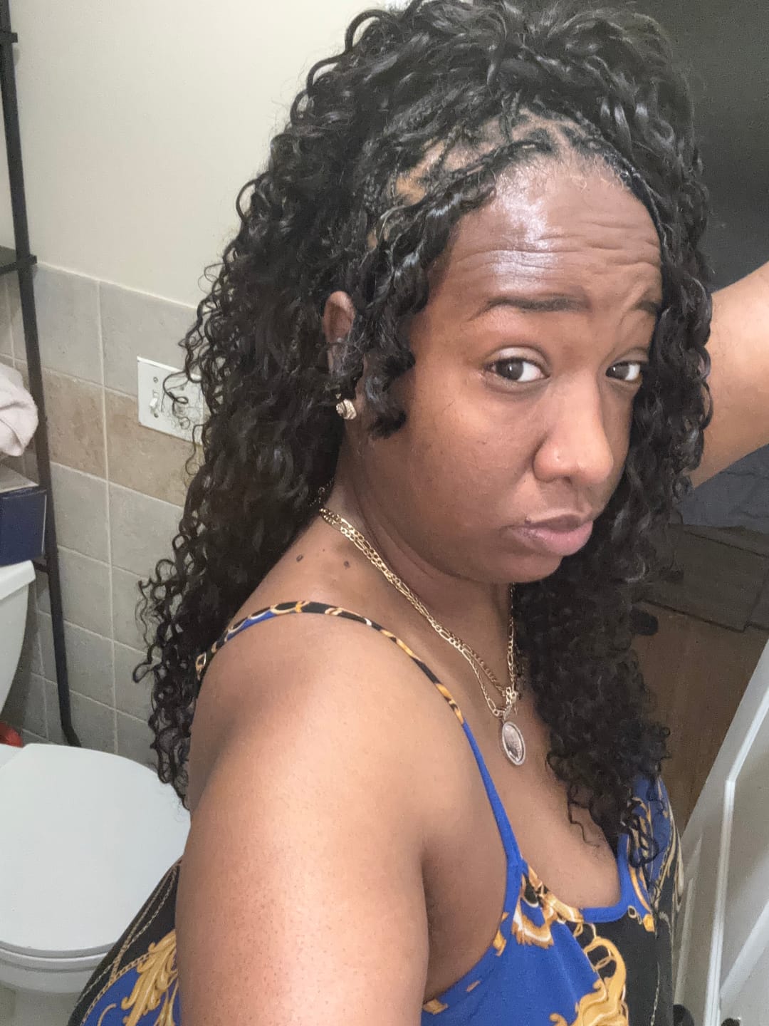 Customer photo review of Spanish Curl Human Crochet Hair