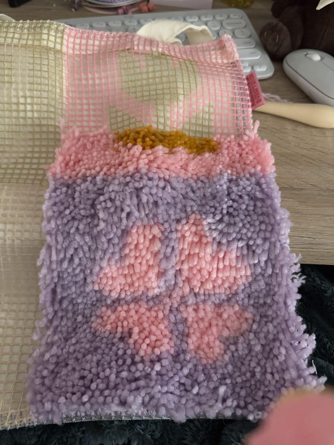 Customer photo review of LUCKY CHARMS - Latch Hook Tote Bag
