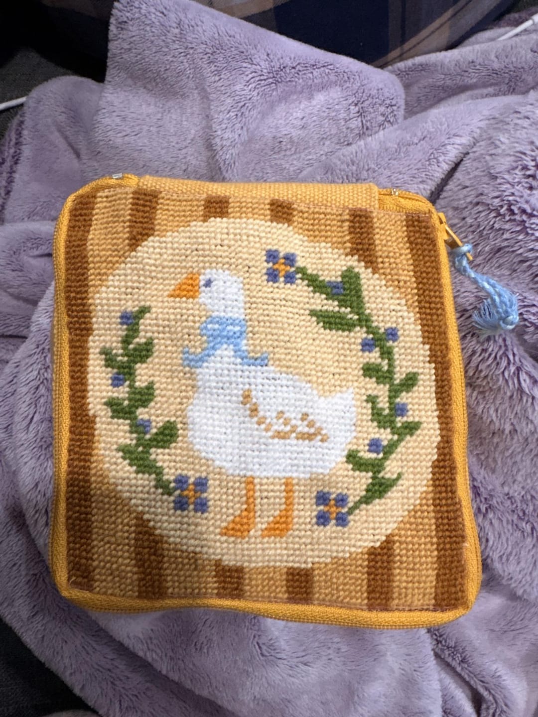 Customer photo review of Duck, Duck, Goose - Needlepoint Pouch Kit