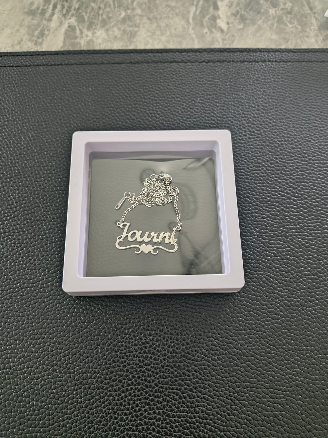 Customer photo review of Kids Love Heart Name Necklace
