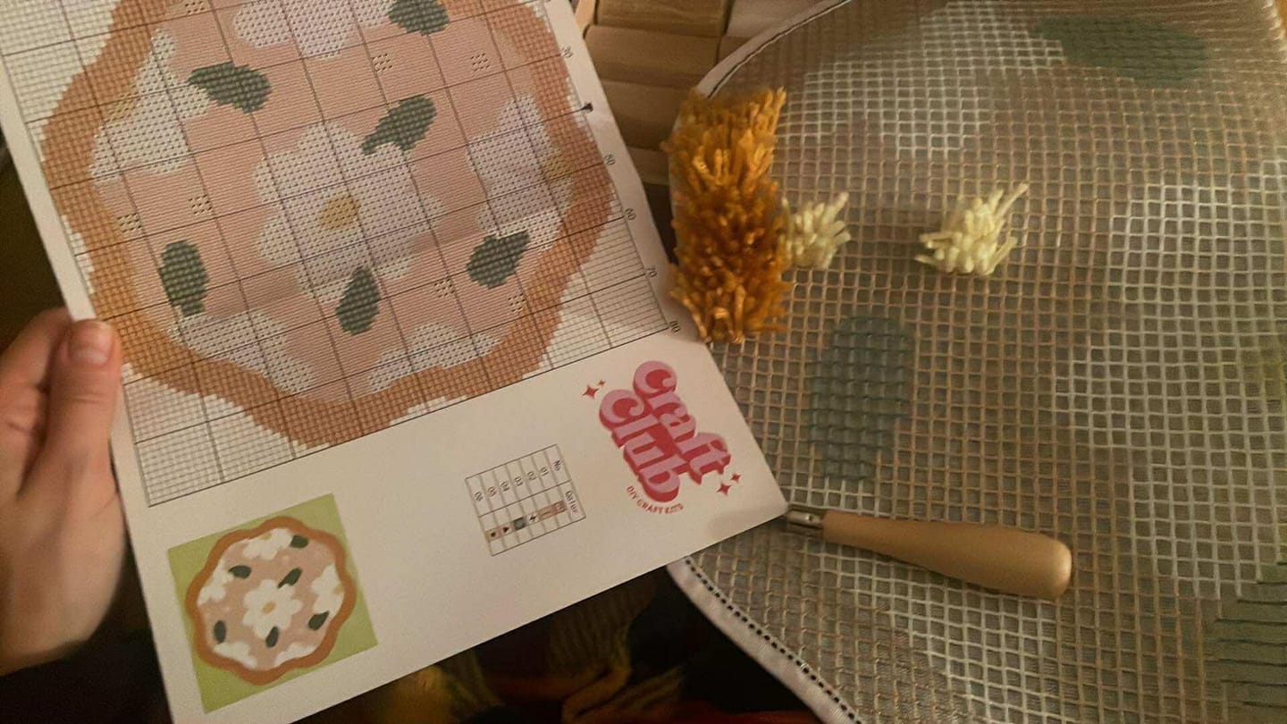 Customer photo review of DELIGHTFUL DAISIES - Rug Making Kit