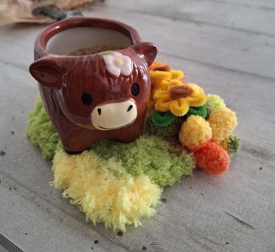 Customer photo review of SUNFLOWER - Moss Coaster Kit