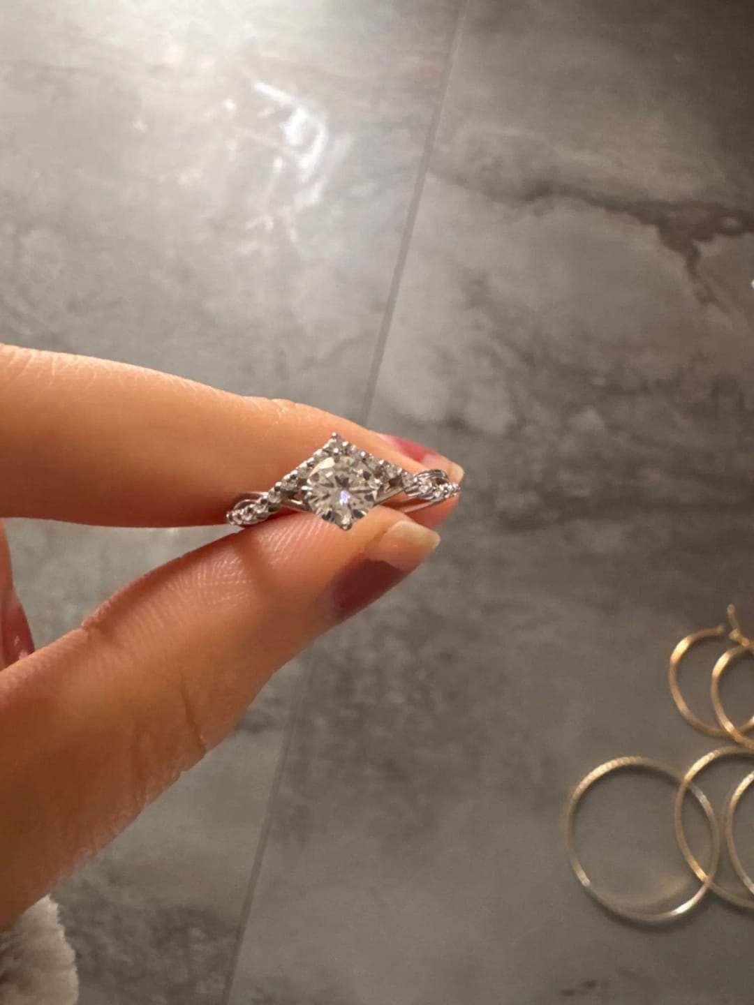 Customer photo review of Vivienne Crystal Silver Ring