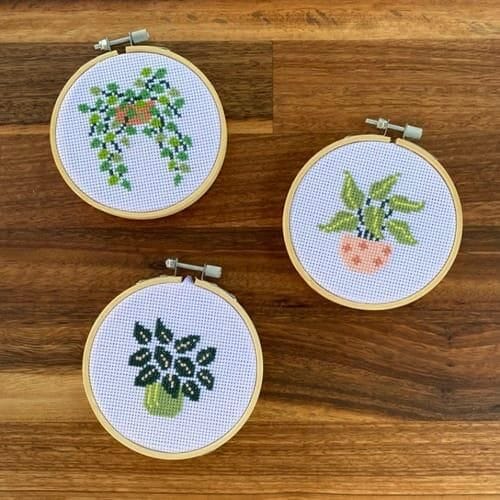 Customer photo review of POT PLANT MINIS - Cross Stitch Kit
