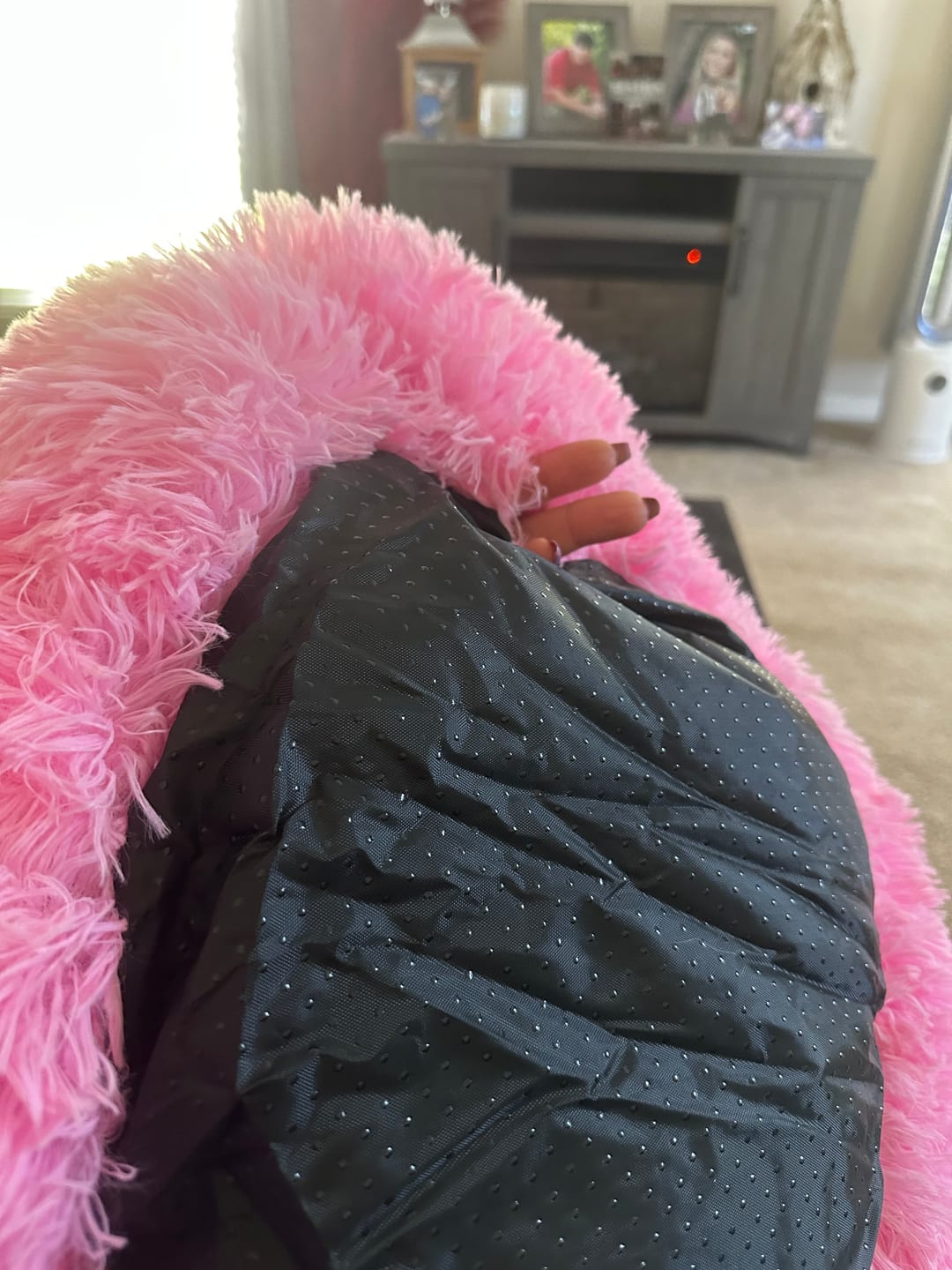 Customer photo review of The Original Fluffy Bean® Pet Bed