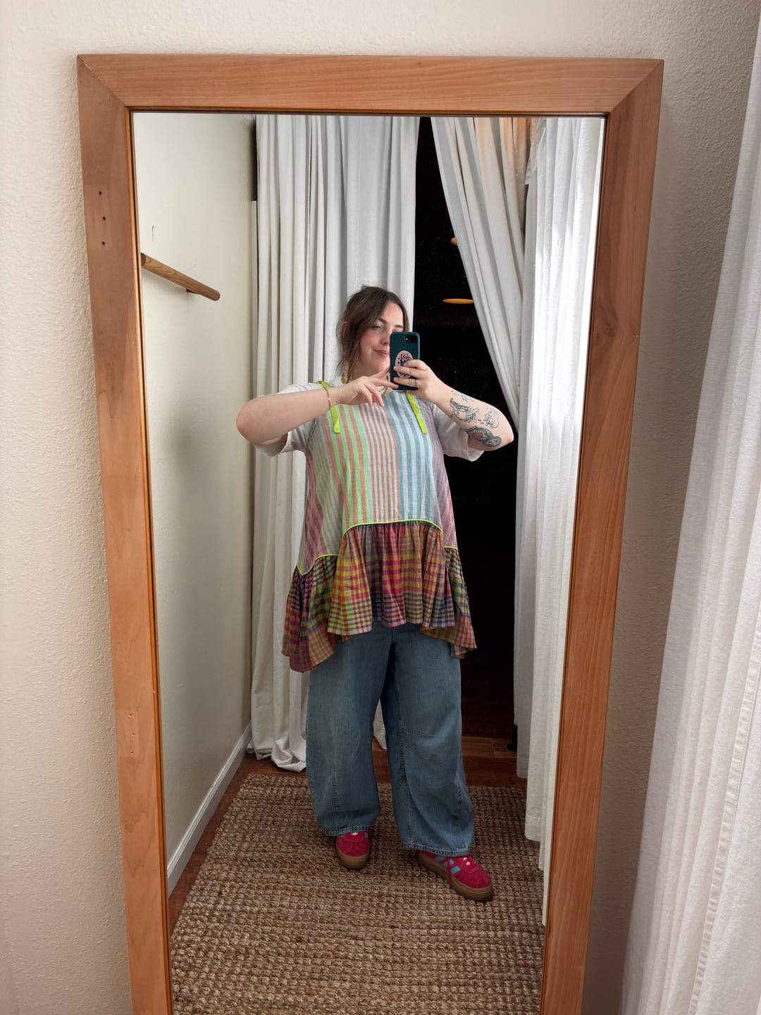 Customer photo review of JADE TUNIC | POSTCARD STRIPE X CHEX