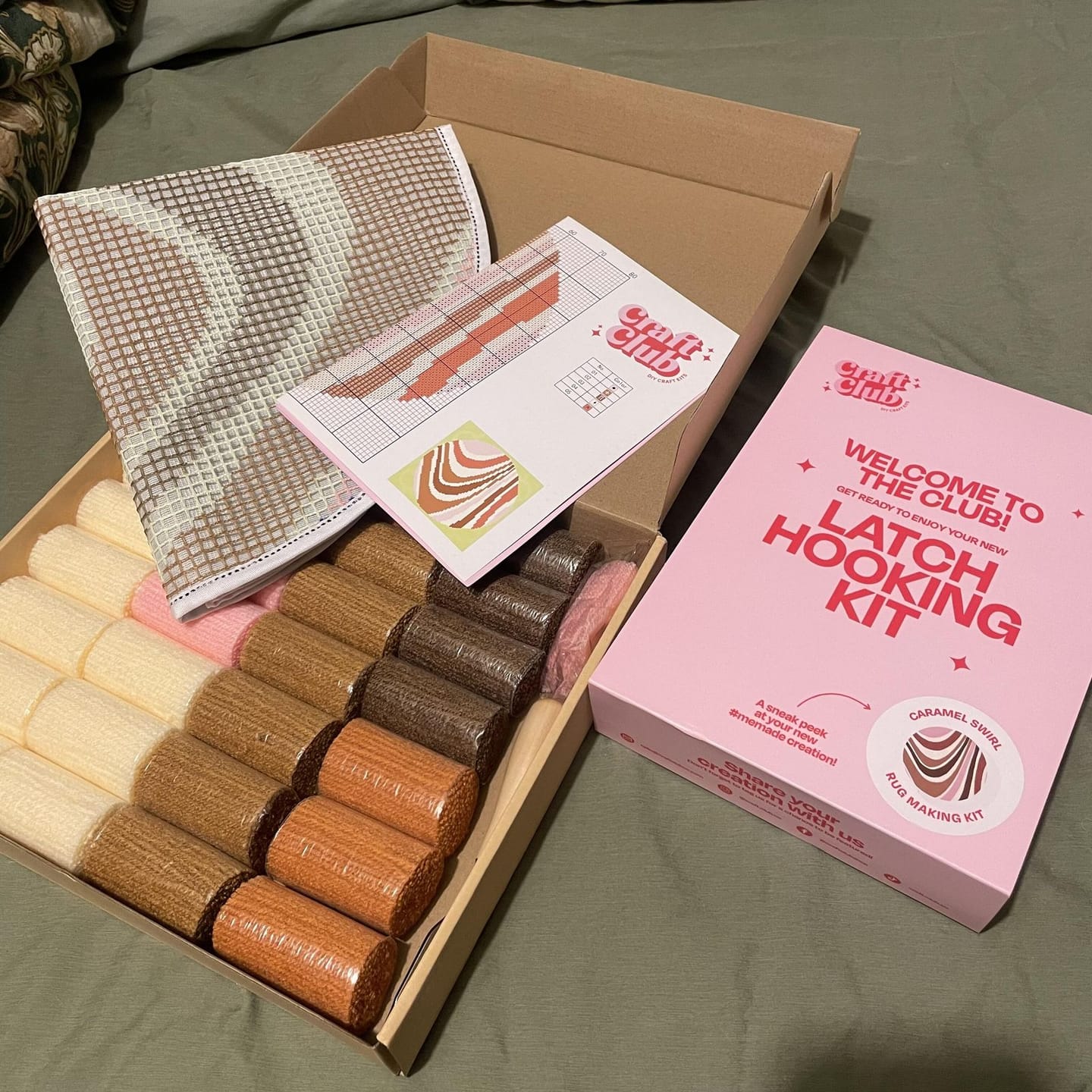 Customer photo review of CARAMEL SWIRL - Rug Making Kit