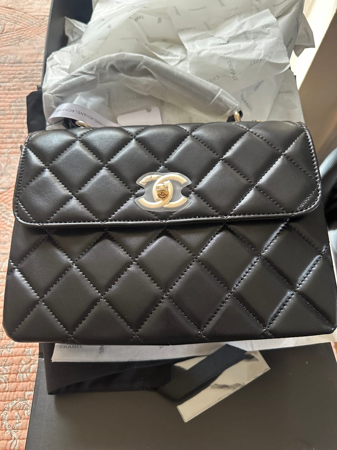 Customer photo review of Chanel Trendy CC Flap Bags-Black