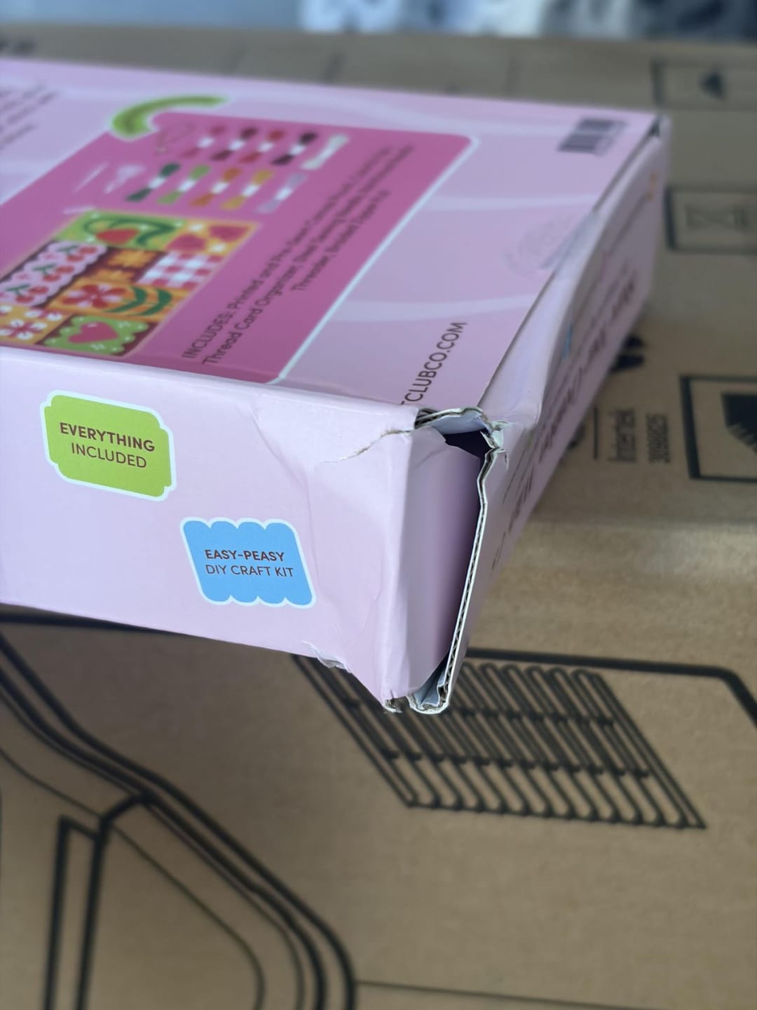 Customer photo review of Patchwork Party - Needlepoint Pouch Kit