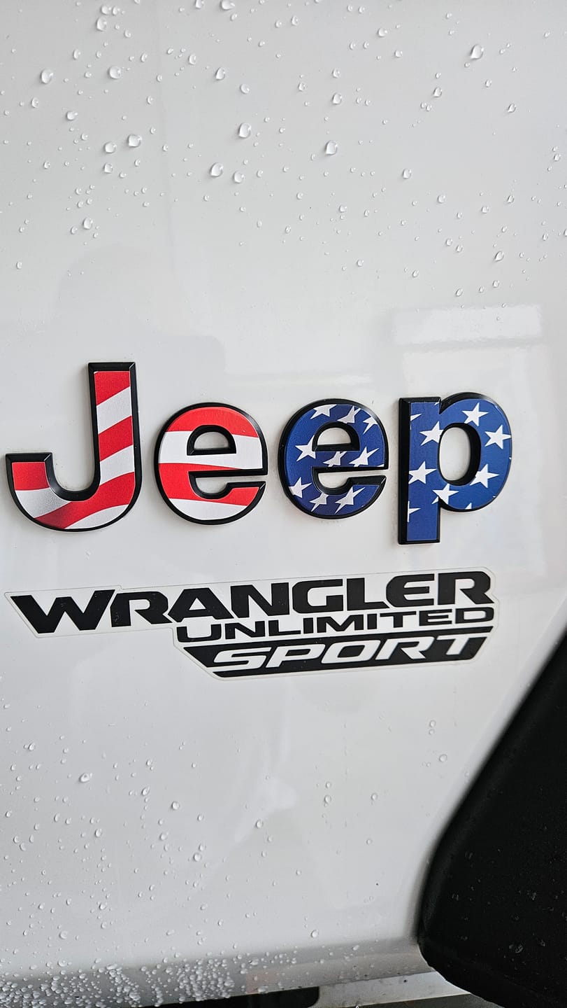 Customer photo review of JEEP Wrangler Emblem Overlay Decal Set | Fits JL, JK, TJ & YJ
