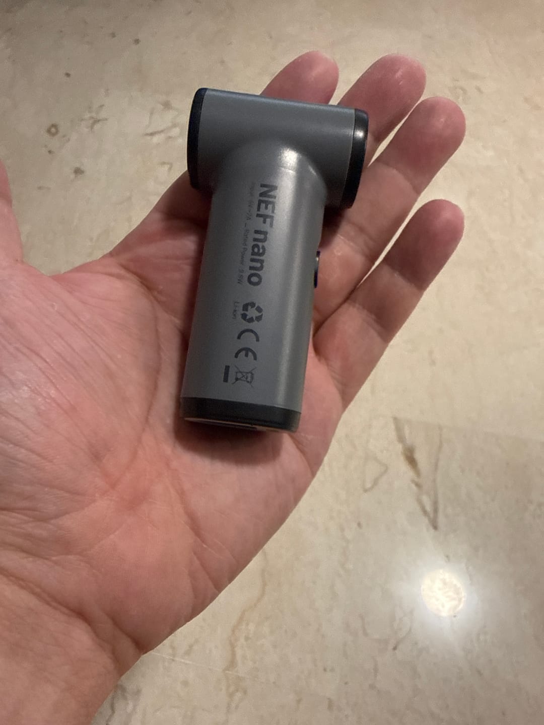 Customer photo review of NEF Nano - Palm-Sized High-Speed Handheld Fan