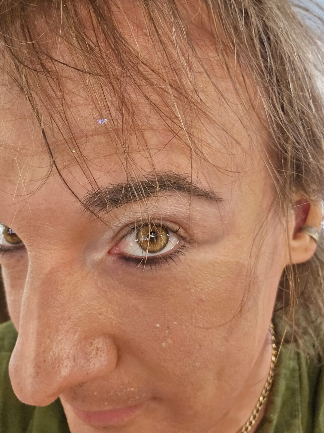 Customer photo review of Flavia Green Colored Contact Lenses