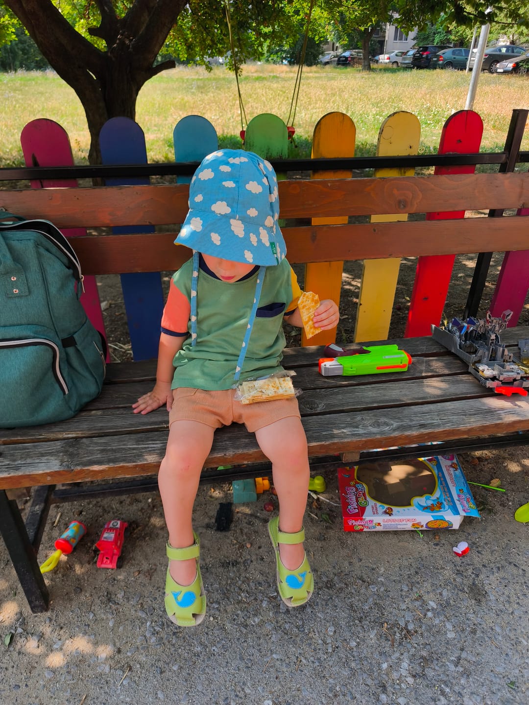 Customer photo review of Blue Clouds Reversible Sunhat
