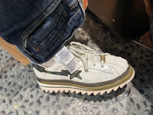 Customer photo review of adidas x CLOT x BAPE Superstar 'Green Camo' KJ1473