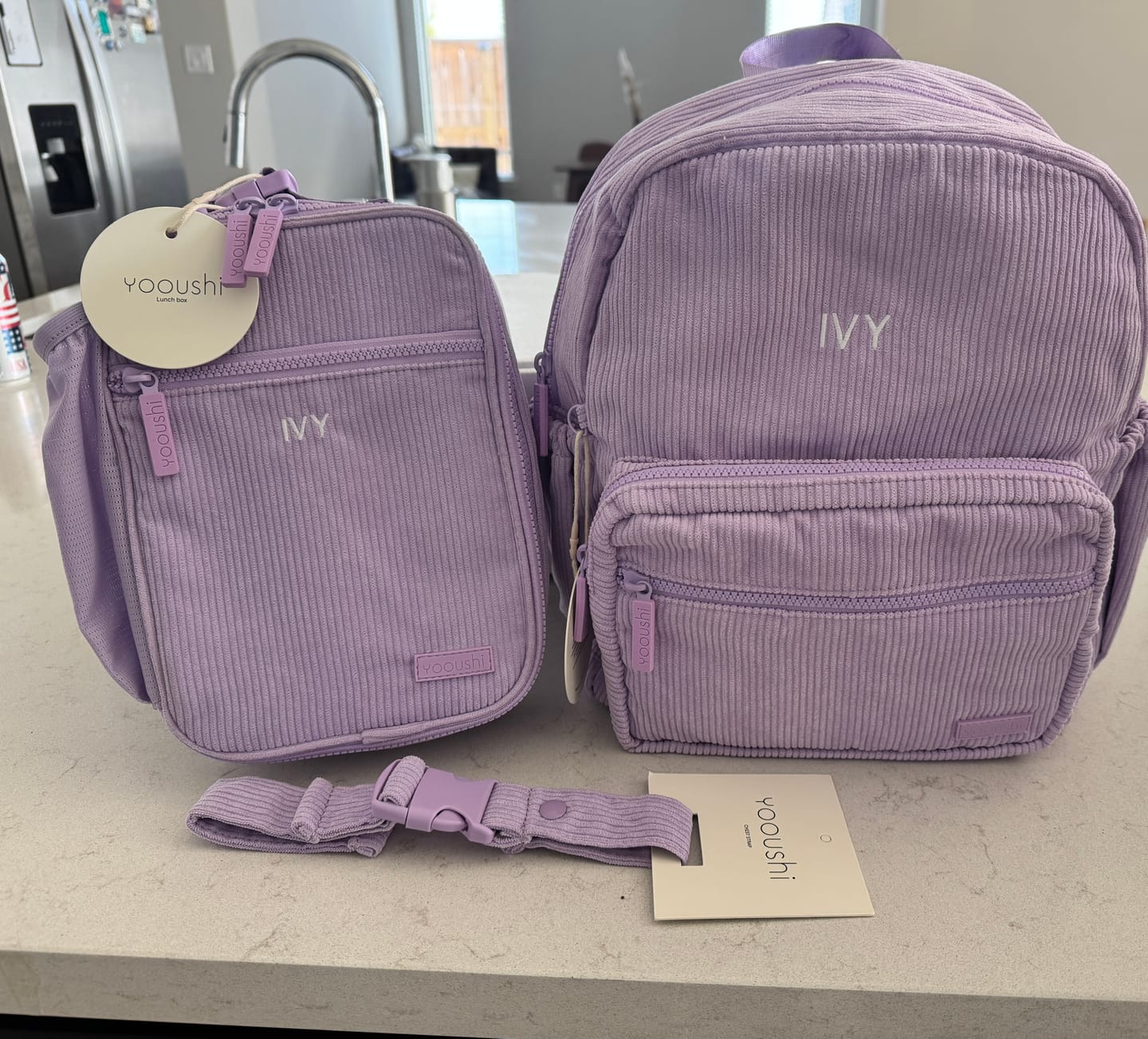 Customer photo review of Yooushi® Corduroy Backpack – Lilac