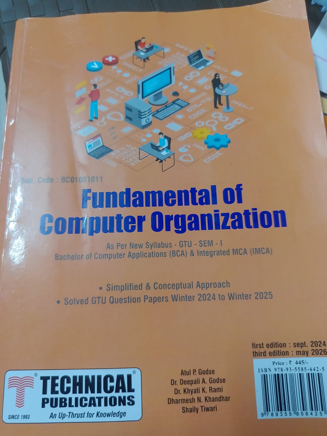 Customer photo review of Fundamental of Computer Organization R24 (SEM-I/BC01001011)