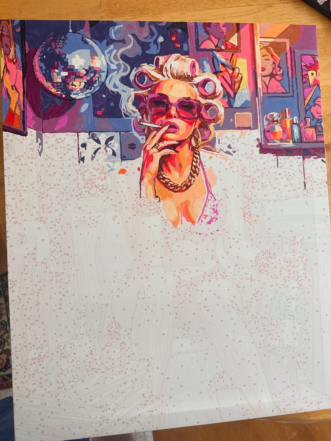 Customer photo review of Glam Disco Bathroom Queen (Paint by Numbers)
